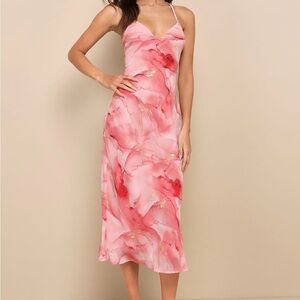 Elegant Pink Floral Dress